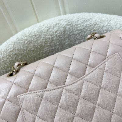 Chanel Small Classic Flap CF in 21C Rose Clair Light Pink Caviar and LGHW