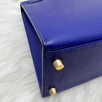 Hermes Kelly 28 Sellier in Bleu Electrique Epsom Leather and GHW