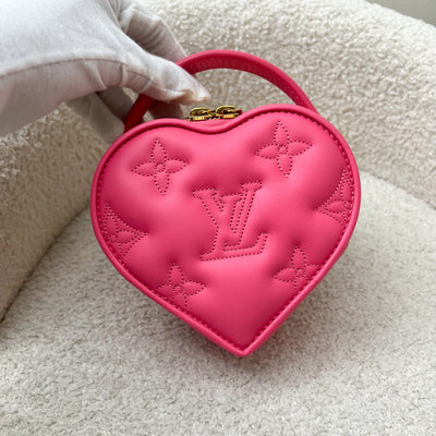 LV KeepMyHeart Bag in Neon Pink Debossed Monogram Calfskin and GHW