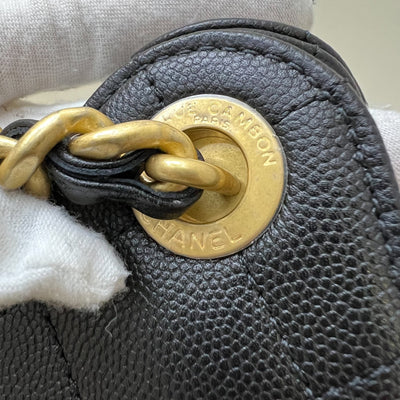 Chanel 25 Small Hobo Bag in Black Caviar and AGHW (Model: AS5293)