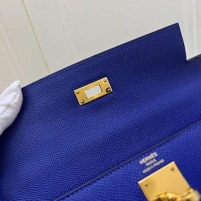 Hermes Kelly 28 Sellier in Bleu Electrique Epsom Leather and GHW