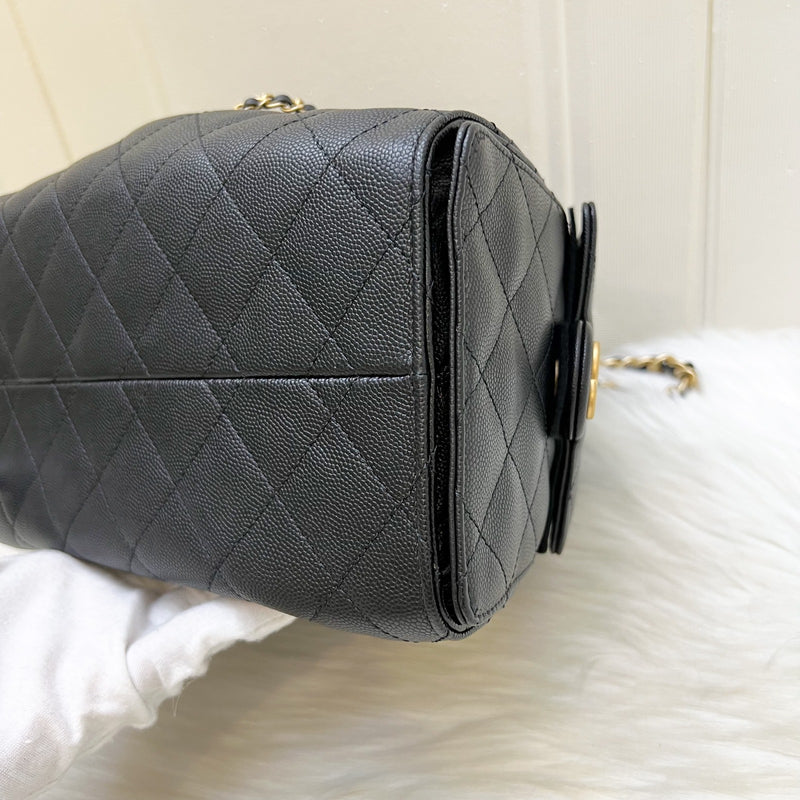 Chanel 25 Small Hobo Bag in Black Caviar and AGHW (Model: AS5293)