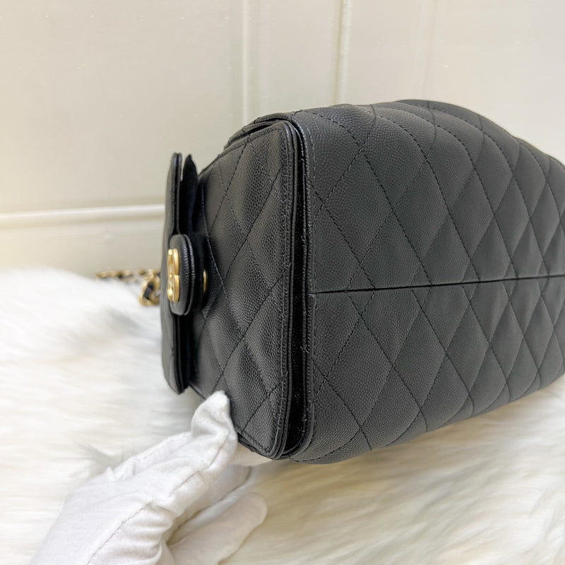 Chanel 25 Small Hobo Bag in Black Caviar and AGHW (Model: AS5293)