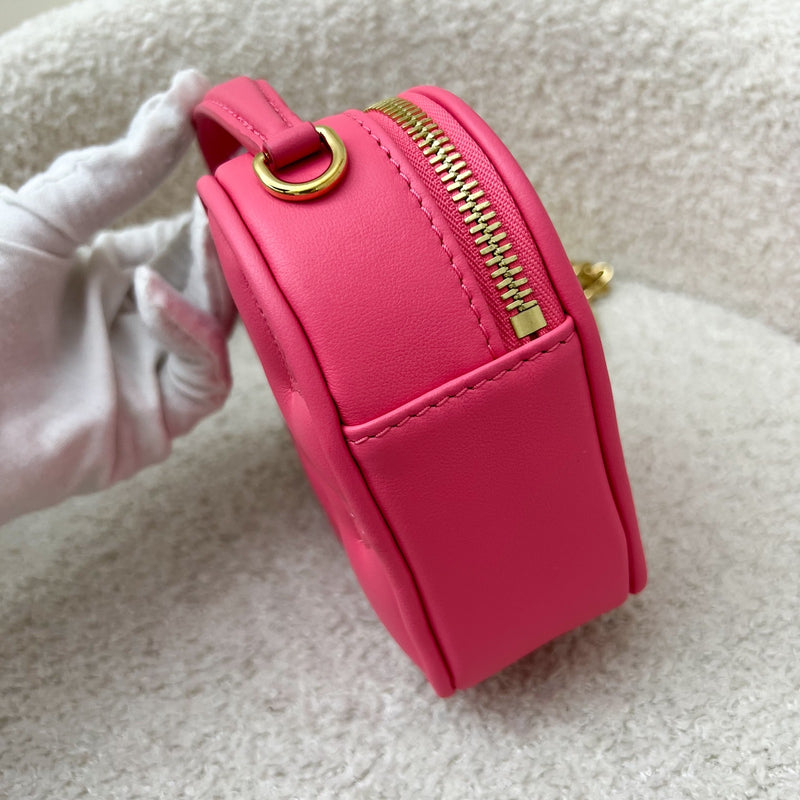 LV KeepMyHeart Bag in Neon Pink Debossed Monogram Calfskin and GHW