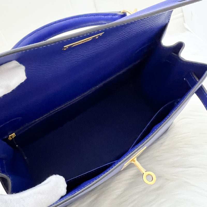 Hermes Kelly 28 Sellier in Bleu Electrique Epsom Leather and GHW