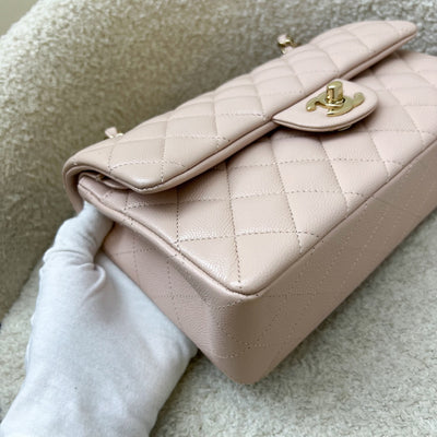 Chanel Small Classic Flap CF in 21C Rose Clair Light Pink Caviar and LGHW
