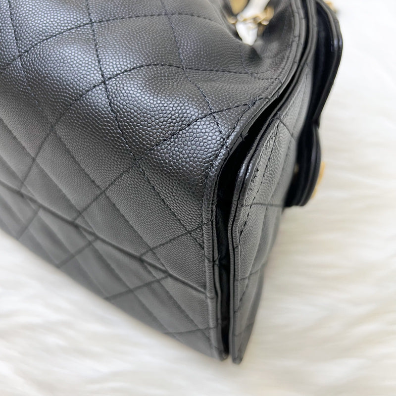 Chanel 25 Small Hobo Bag in Black Caviar and AGHW (Model: AS5293)