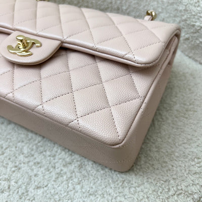 Chanel Small Classic Flap CF in 21C Rose Clair Light Pink Caviar and LGHW