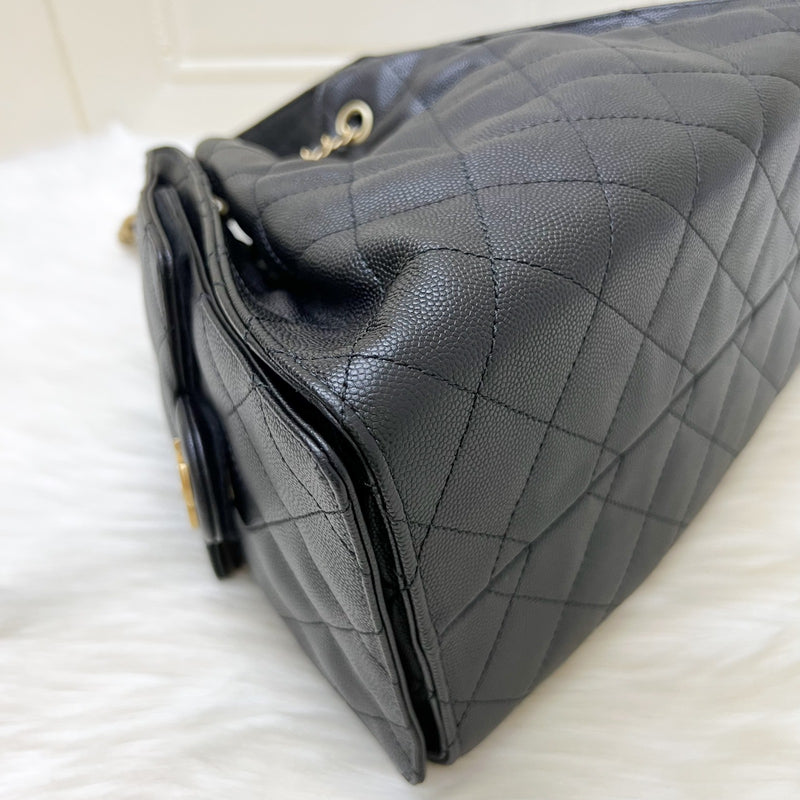 Chanel 25 Small Hobo Bag in Black Caviar and AGHW (Model: AS5293)