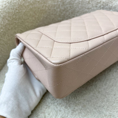 Chanel Small Classic Flap CF in 21C Rose Clair Light Pink Caviar and LGHW