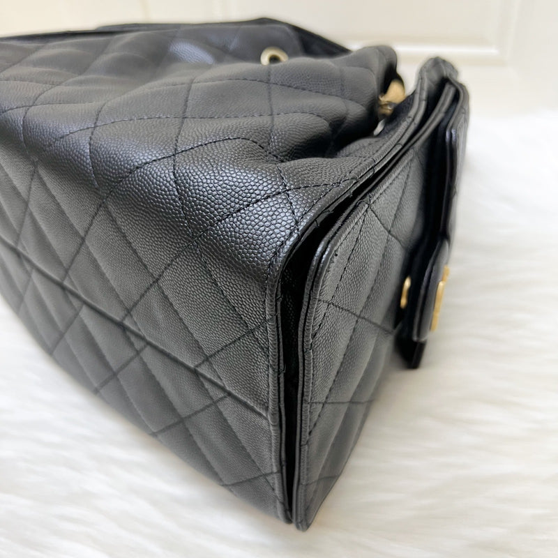 Chanel 25 Small Hobo Bag in Black Caviar and AGHW (Model: AS5293)