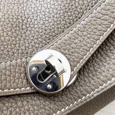 Hermes Lindy 30 in Etoupe Clemence Leather PHW