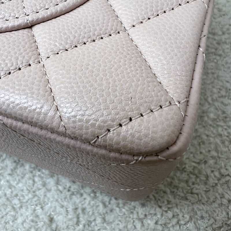Chanel Small Classic Flap CF in 21C Rose Clair Light Pink Caviar and LGHW