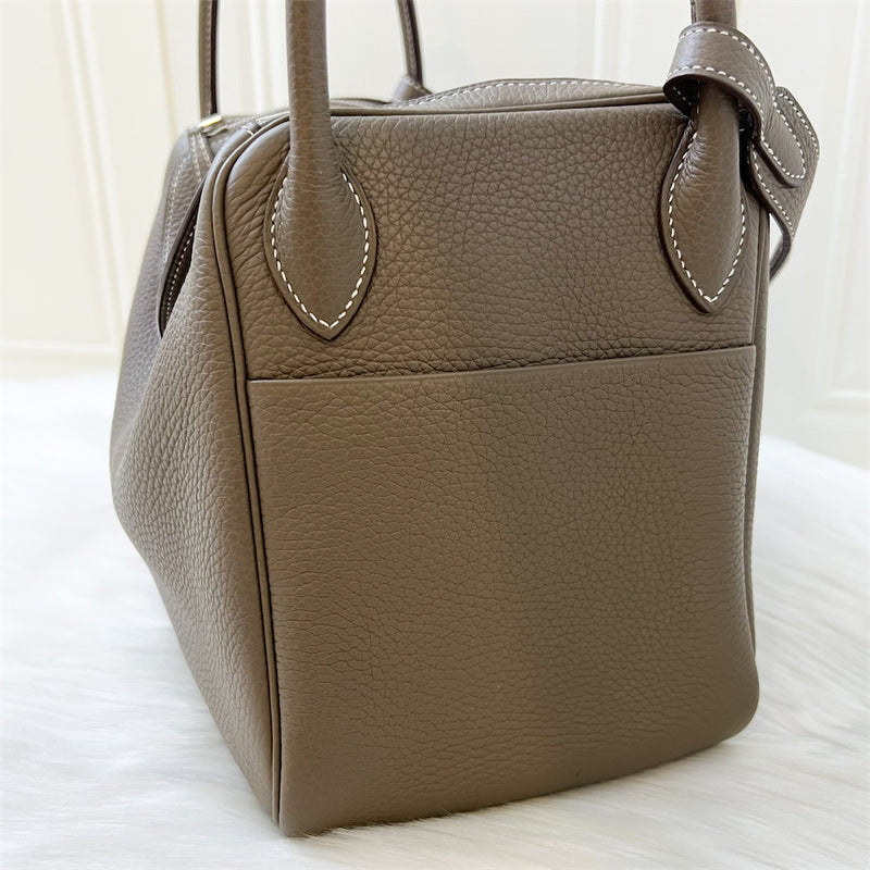Hermes Lindy 30 in Etoupe Clemence Leather PHW