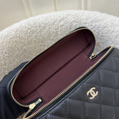 [Dec 2024] Chanel Vanity / Clutch with Chain (LP Style Bag) in Black Caviar and LGHW (Model: AP4385)