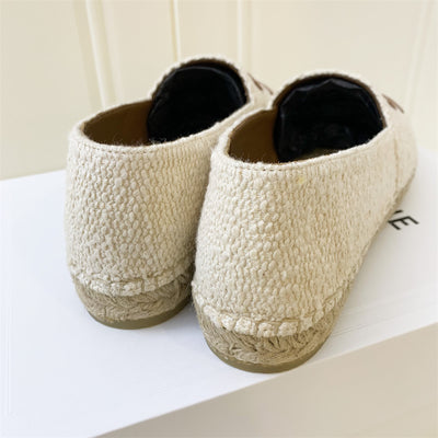 Celine Triomphe Espadrilles in Cream Tweed Size 38