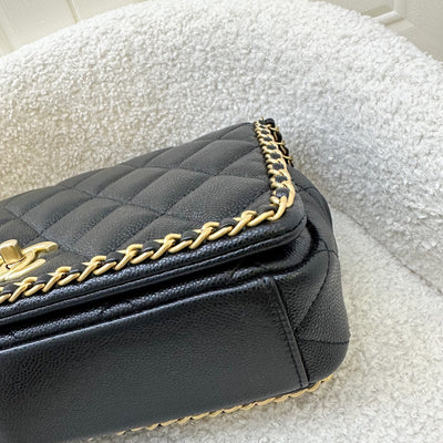 Chanel 22B Medium (25cm) Seasonal Chain Flap in Black Caviar and GHW