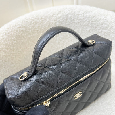 [Dec 2024] Chanel Vanity / Clutch with Chain (LP Style Bag) in Black Caviar and LGHW (Model: AP4385)