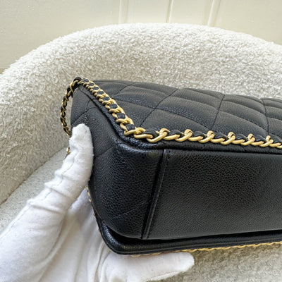 Chanel 22B Medium (25cm) Seasonal Chain Flap in Black Caviar and GHW