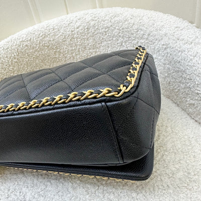 Chanel 22B Medium (25cm) Seasonal Chain Flap in Black Caviar and GHW