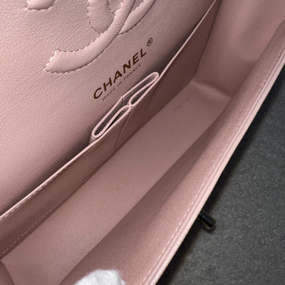 Chanel Small Classic Flap CF in 21C Rose Clair Light Pink Caviar and LGHW