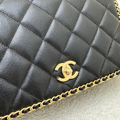 Chanel 22B Medium (25cm) Seasonal Chain Flap in Black Caviar and GHW