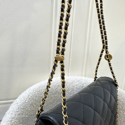 Chanel 22B Medium (25cm) Seasonal Chain Flap in Black Caviar and GHW