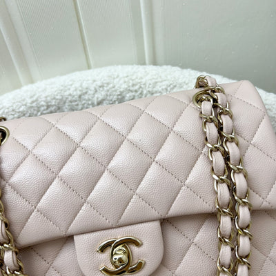 Chanel Small Classic Flap CF in 21C Rose Clair Light Pink Caviar and LGHW