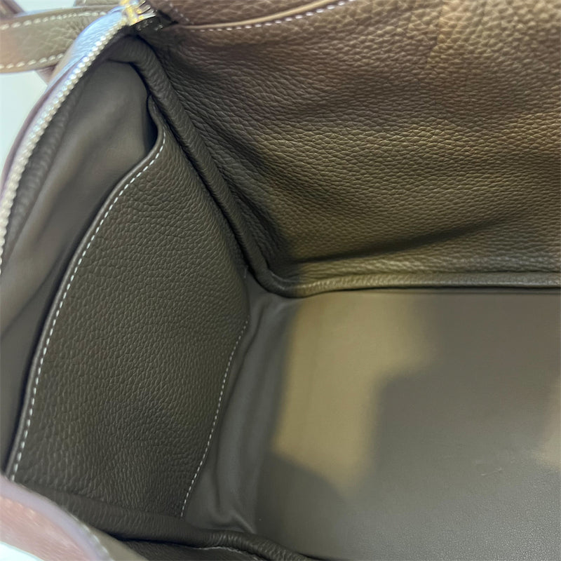 Hermes Lindy 30 in Etoupe Clemence Leather PHW
