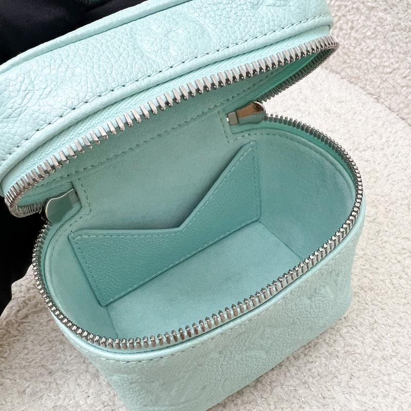 LV Micro Vanity in Baby Blue Monogram Empreinte Leather and SHW (Model: M82193)