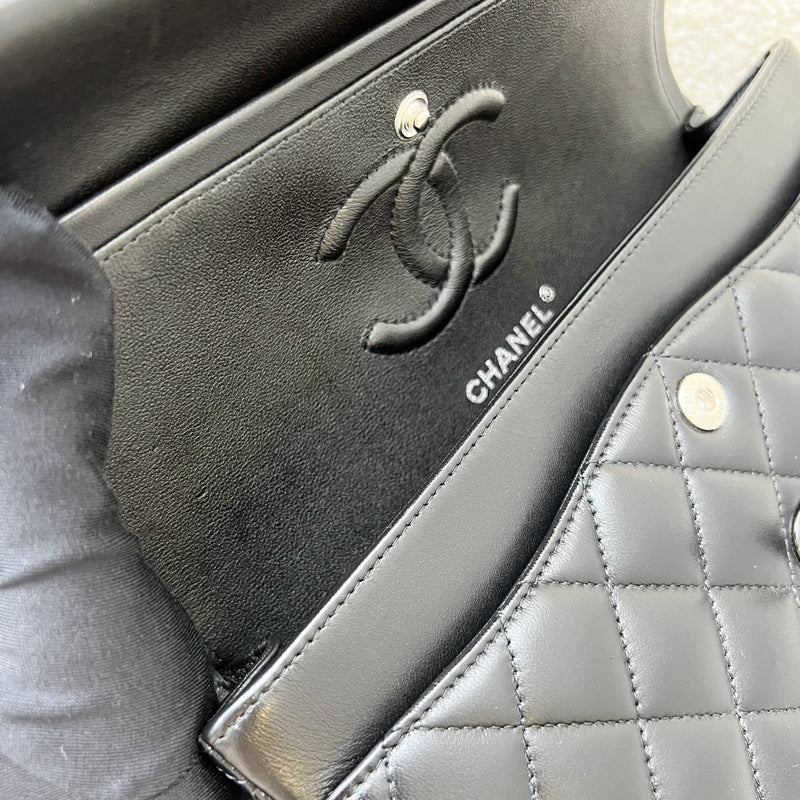 Chanel Small Classic Flap CF in So Black Lambskin and Black HW (Model: A01113)