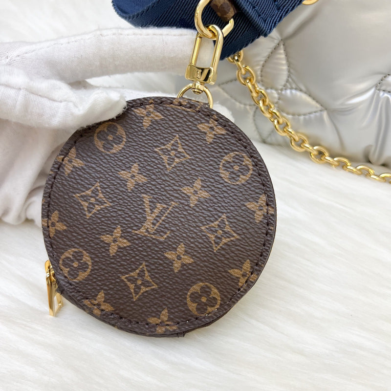 Louis Vuitton LV Maxi Multi Pochette Accessoires MPA In Metallic Navy and Silver Nylon (Model: M21057)