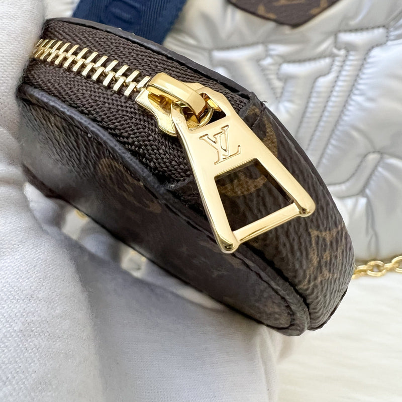 Louis Vuitton LV Maxi Multi Pochette Accessoires MPA In Metallic Navy and Silver Nylon (Model: M21057)