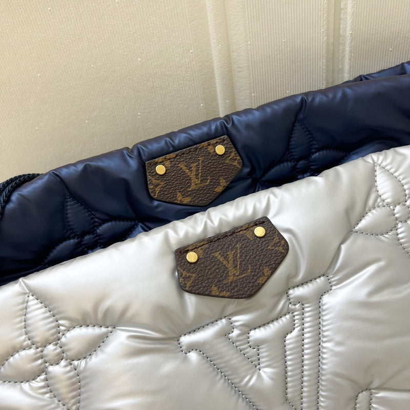 Louis Vuitton LV Maxi Multi Pochette Accessoires MPA In Metallic Navy and Silver Nylon (Model: M21057)