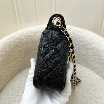 Chanel 25A Clutch on Chain in Black Caviar and LGHW (Model: AP4704)
