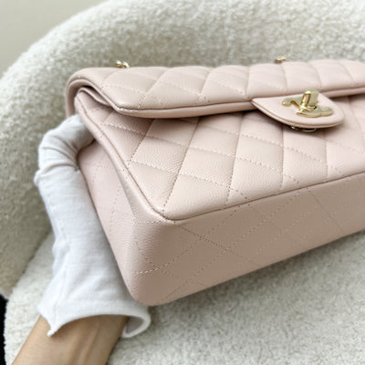 Chanel Small Classic Flap CF in 21C Rose Clair Light Pink Caviar and LGHW