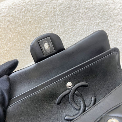 Chanel Small Classic Flap CF in So Black Lambskin and Black HW (Model: A01113)