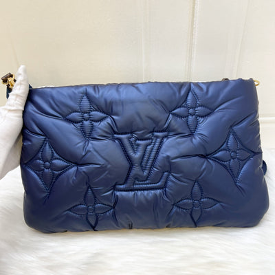 Louis Vuitton LV Maxi Multi Pochette Accessoires MPA In Metallic Navy and Silver Nylon (Model: M21057)