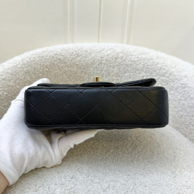 Chanel 24K Extra Mini Rectangle Classic Flap in Black Lambskin and GHW