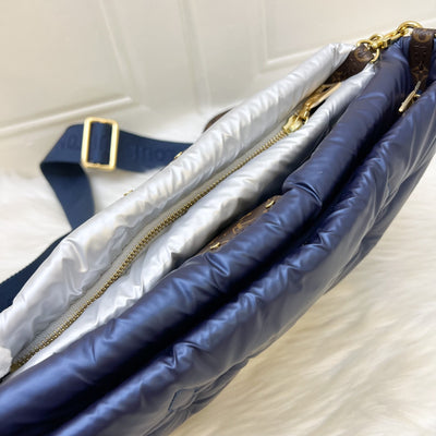 Louis Vuitton LV Maxi Multi Pochette Accessoires MPA In Metallic Navy and Silver Nylon (Model: M21057)