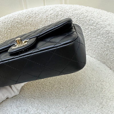 Chanel 24K Extra Mini Rectangle Classic Flap in Black Lambskin and GHW