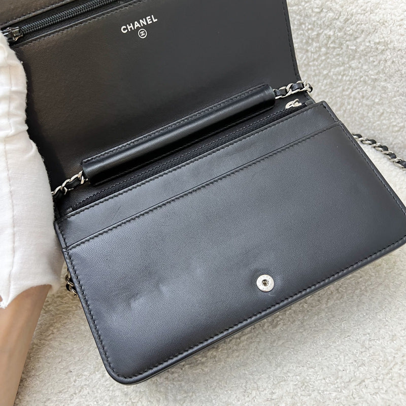 Chanel Seasonal Full Flap Wallet on Chain WOC in Black Lambskin and SHW (Model: A81991)