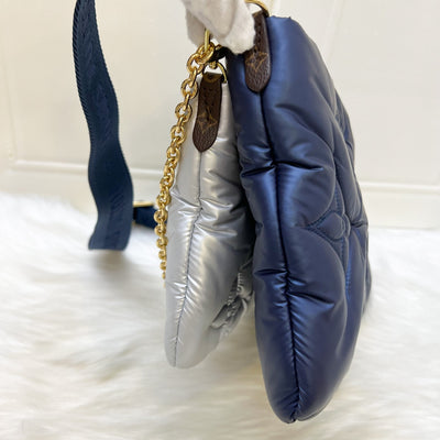 Louis Vuitton LV Maxi Multi Pochette Accessoires MPA In Metallic Navy and Silver Nylon (Model: M21057)