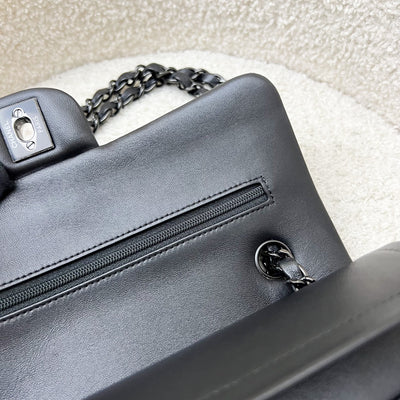 Chanel Small Classic Flap CF in So Black Lambskin and Black HW (Model: A01113)