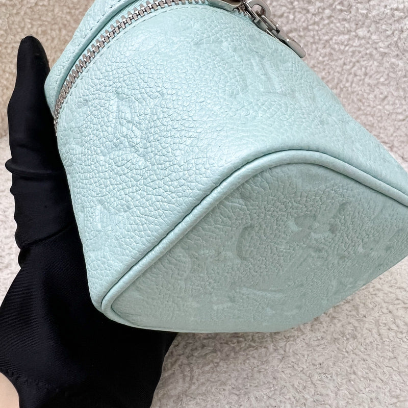 LV Micro Vanity in Baby Blue Monogram Empreinte Leather and SHW (Model: M82193)