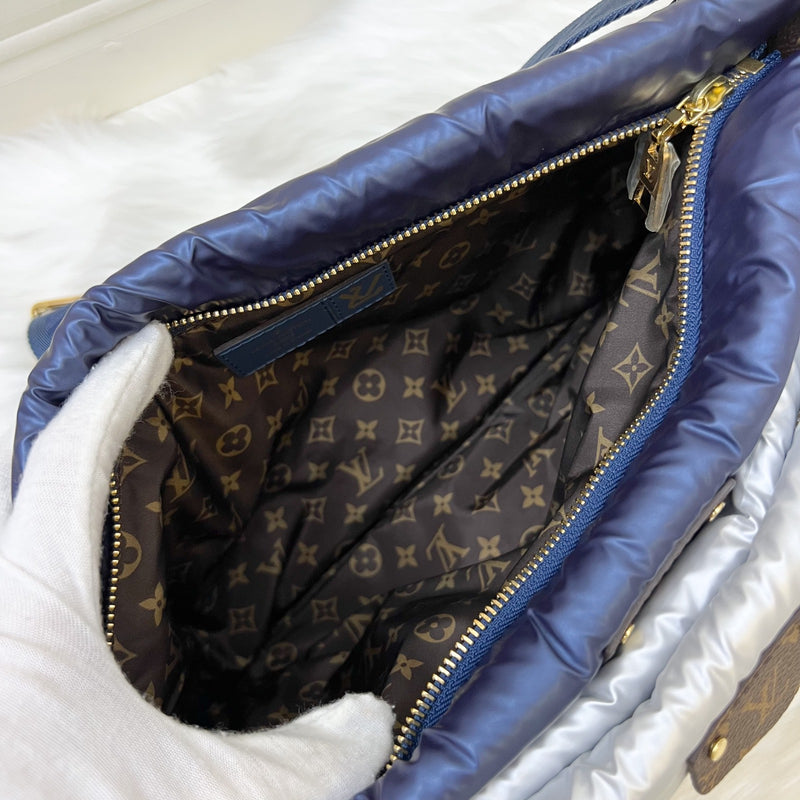 Louis Vuitton LV Maxi Multi Pochette Accessoires MPA In Metallic Navy and Silver Nylon (Model: M21057)