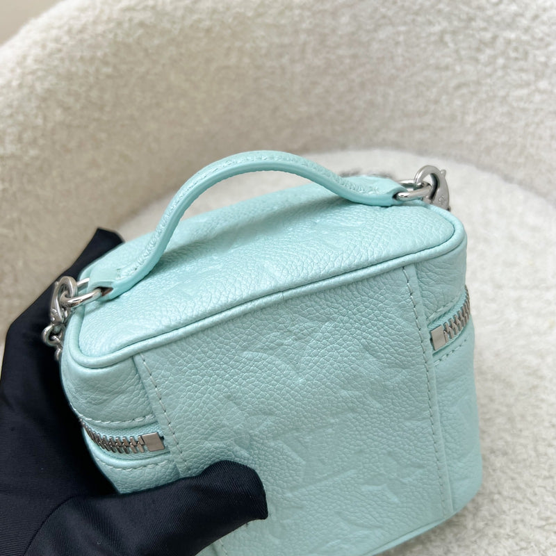 LV Micro Vanity in Baby Blue Monogram Empreinte Leather and SHW (Model: M82193)