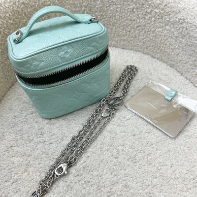 LV Micro Vanity in Baby Blue Monogram Empreinte Leather and SHW (Model: M82193)
