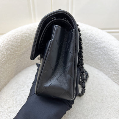 Chanel Small Classic Flap CF in So Black Lambskin and Black HW (Model: A01113)