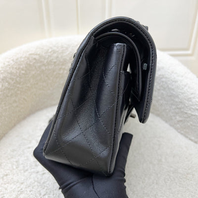 Chanel Small Classic Flap CF in So Black Lambskin and Black HW (Model: A01113)